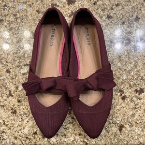 Torrid Stretch Knit Bow Flats, sz 10WW